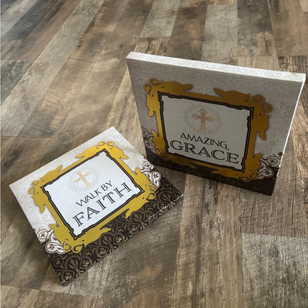 Vintage Canvas Wall Art 2 Piece Canvas 
Amazing Grace & Walk by Faith